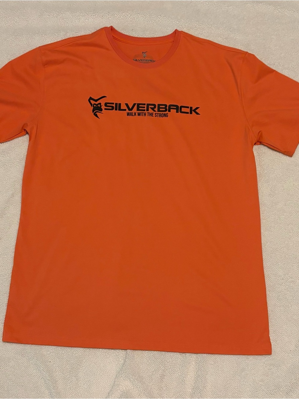 Silver Jeans Bright Orange Graphic Logo Crew Tee
